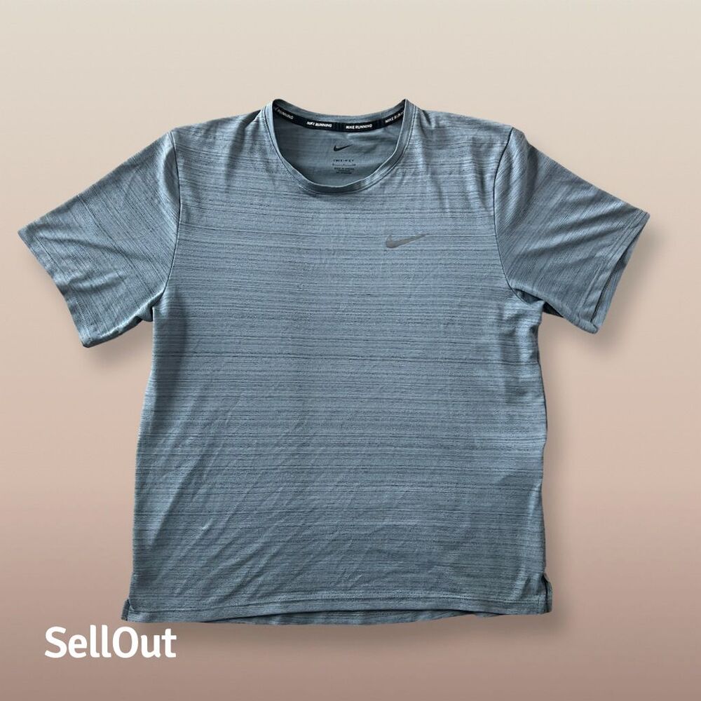Nike Men's Dri-FIT Miler Training Top Gray Size S Short Sleeve